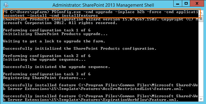 Run SharePoint Configuration Wizard Using PowerShell PSConfig.exe