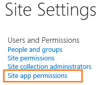 Site app permissions In SharePoint