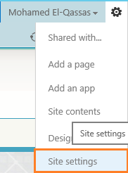 The SharePoint Site Setting