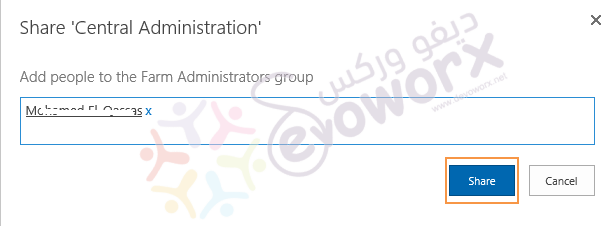 Add user to farm administrator groups sharepoint