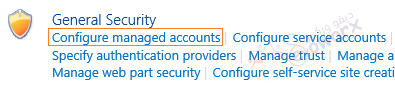 configure managed account - Security - Central Administration