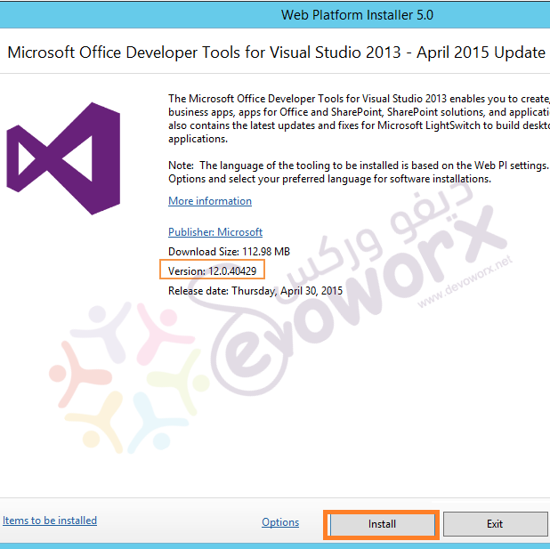 download office devloper tools for visual studio community 2013