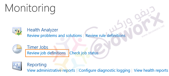 Monitoring - Review job definitions - Central Administration - SharePoint 