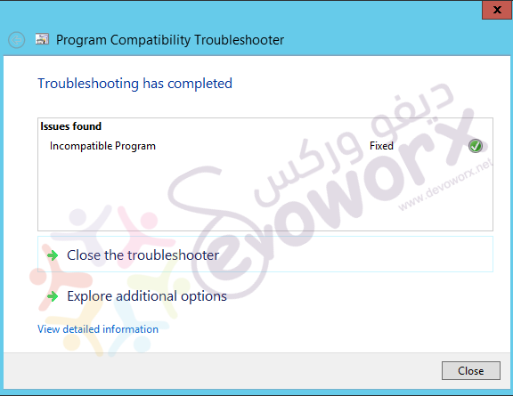 Program Compatibility Troubleshooter - issue found