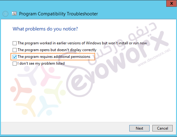 Program Compatibility Troubleshooter - The program requires additional permissions