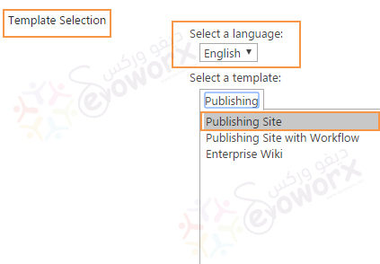 Select Language - Create new Site - SharePoint