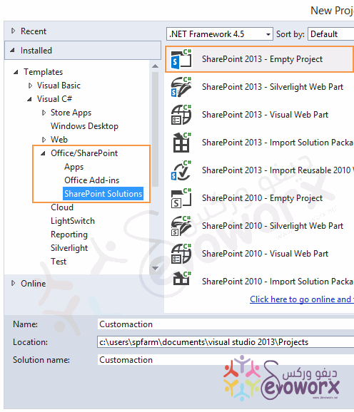 Create Empty SharePoint Solution using Visual Studio