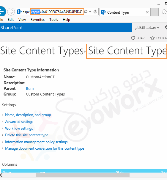 site content type