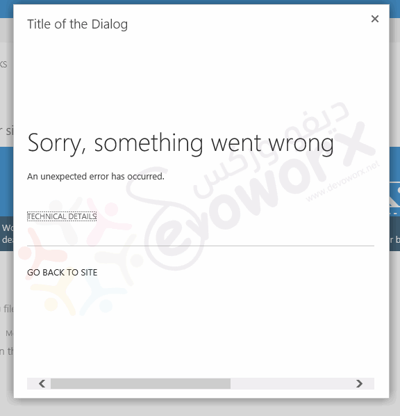 Error: Sorry, something went wrong An unexpected error has occurred.