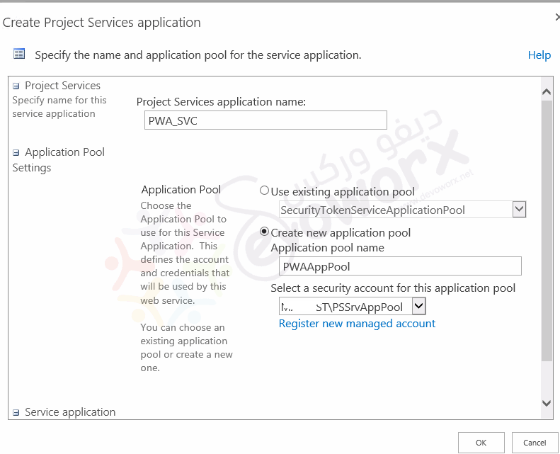 Creating a Project Server 2016 service application