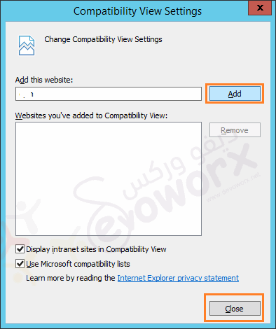 Compatibility View Settings in Internet Explorer