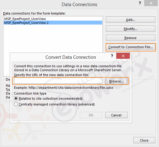 Convert Data Connection in InfoPath