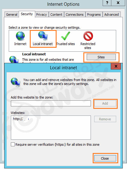 Manage Security settings in Internet Explorer