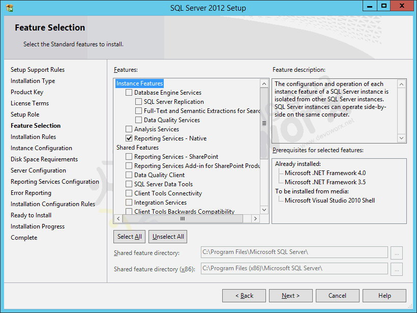 Install and Configure SQL Server Reporting Services - Features