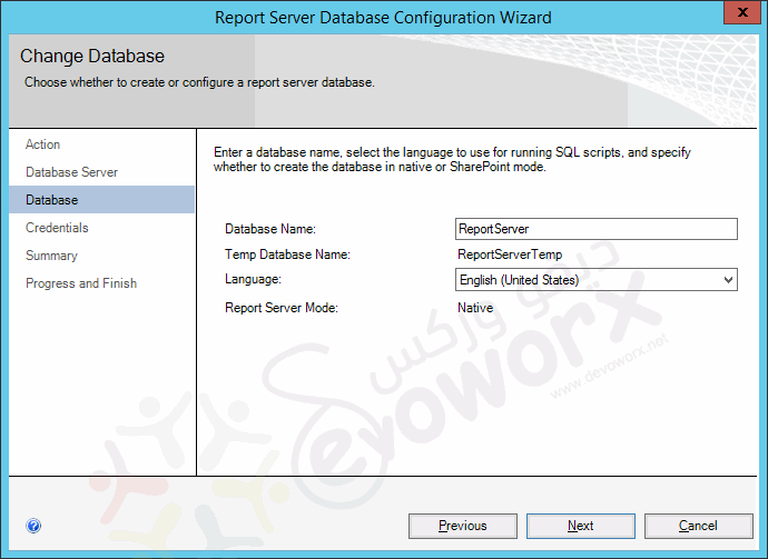 Reporting Service Configuration Manager - Database name