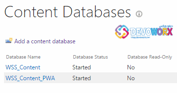 Content database in central admin before perform dismount