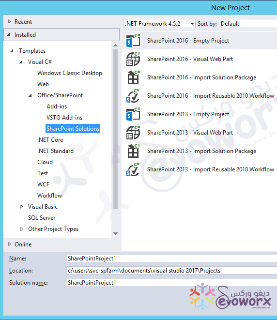 Missing Office / SharePoint template in Visual Studio 2017