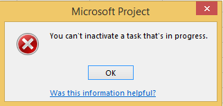 You can't inactivate a task that in progress