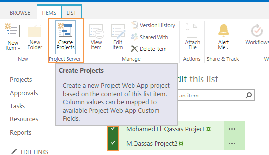 Create a new project based on SharePoint List item in Project Server 2016