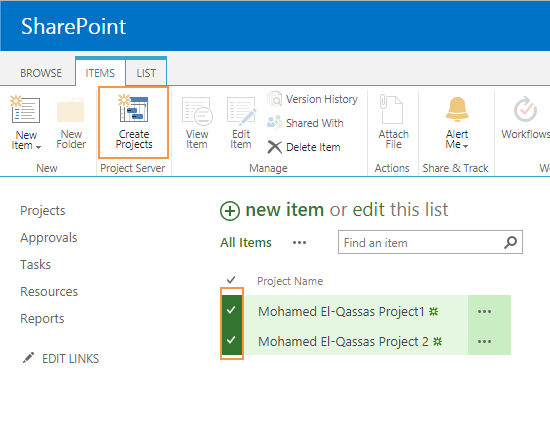 Create project from SharePoint List item in Project Server