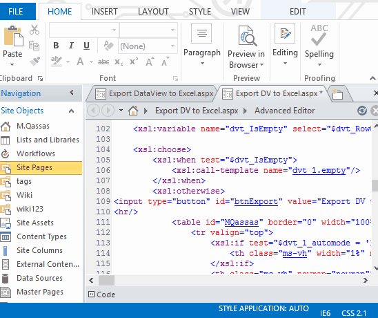 Export Data View to Excel In SharePoint