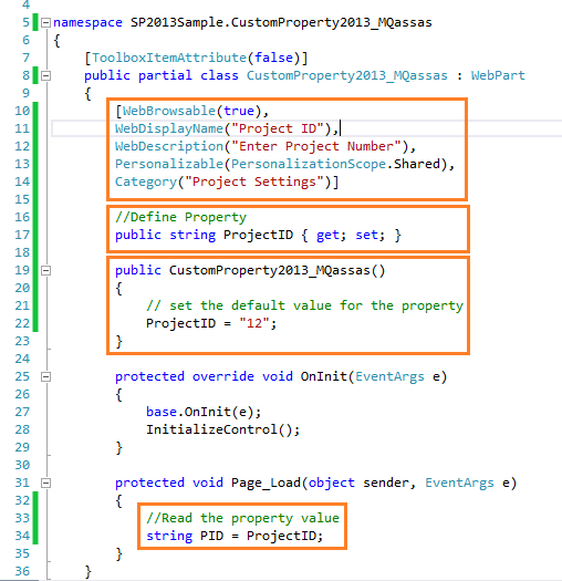 Create Custom WebPart Property in Visual WebPart SharePoint 2013