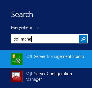 Open SQL Management Studio