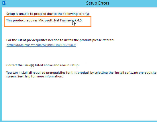 this product requires microsoft .net framework 4.5