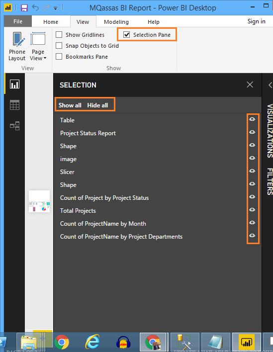 Power BI Selection Pane