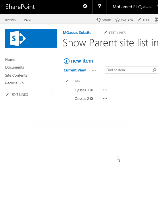 Show a List From Parent Site In Sub Site in SharePoint 2016