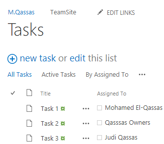 Task list in SharePoint