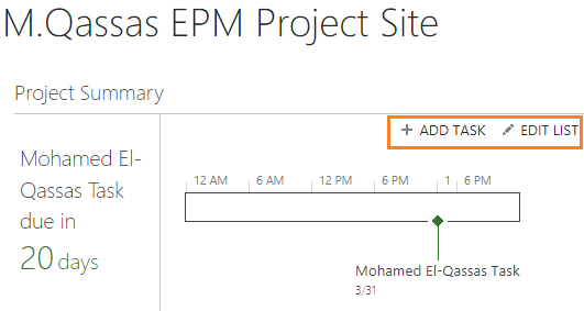 Project Summary Web Part in Project Server