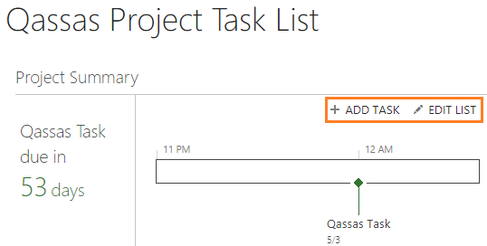 Add Task in Project Summary Web Part in Project Server