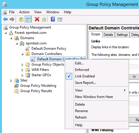 Edit default domain policy