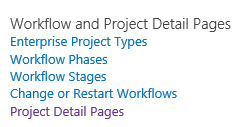 Workflow and Project Detail Pages