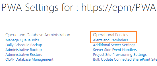 Alerts and Reminders in Project Server 2013