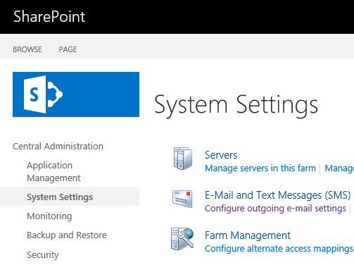 Configure outgoing e-mail settings in SharePoint 2016