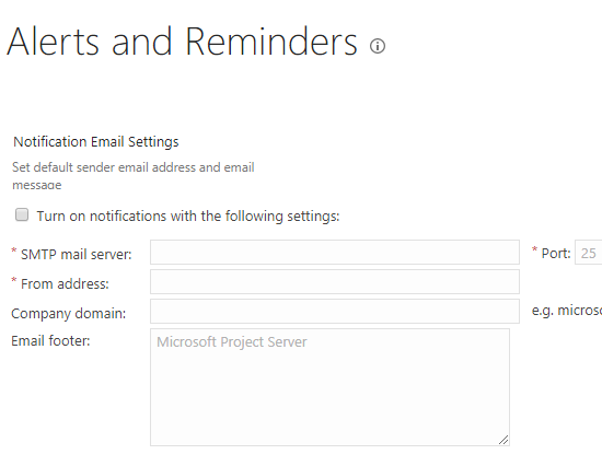 Turn on notifications in Project Server 2013