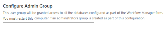 Configure Admin Group - Configure Workflow Manager For SharePoint 2016