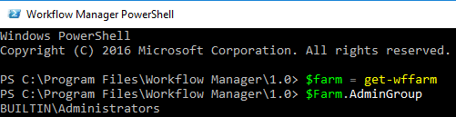 Get Workflow Admin Group using PowerShell