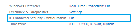 IE Enhanced Security Configuration