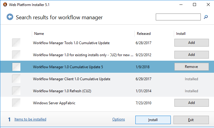 Install Workflow Manager Cumulative Update 5