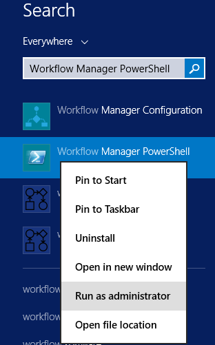 Run Workflow Manager PowerShell