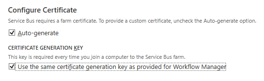 Service Bus Configuration - Configure Certificate - Configure Workflow Manager For SharePoint 2016