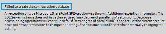 SharePoint Configuration Wizard failed to create configuration database