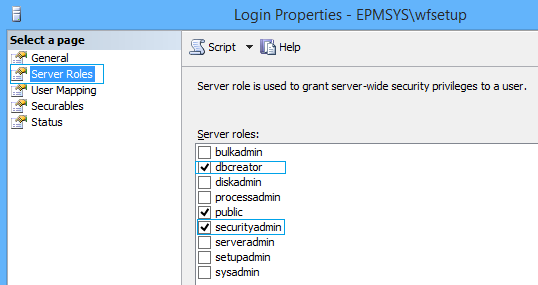 SQL Server permission for Workflow Manager Account 