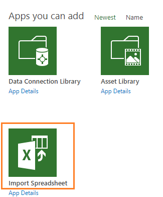 import spreadsheets in SharePoint