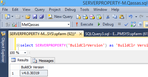 SERVERPROPERTY('BuildClrVersion')