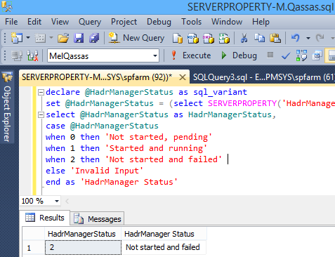 SERVERPROPERTY('HadrManagerStatus')