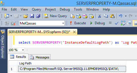 SERVERPROPERTY('InstanceDefaultLogPath')